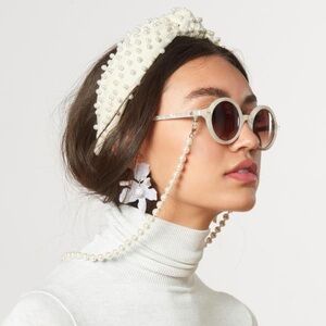 Lele sadoughi mother of pearl round sunglasses